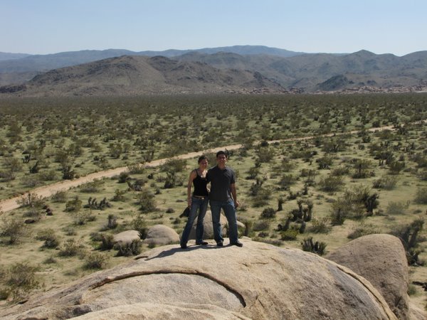 Hiking in Joshua Tree National Park after celebrating Manoli's 32nd birthday with a conference in San Diego